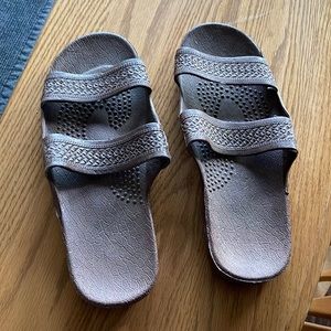 Sandal Slippers Double Strap, Dark Brown Hawaii Sandal